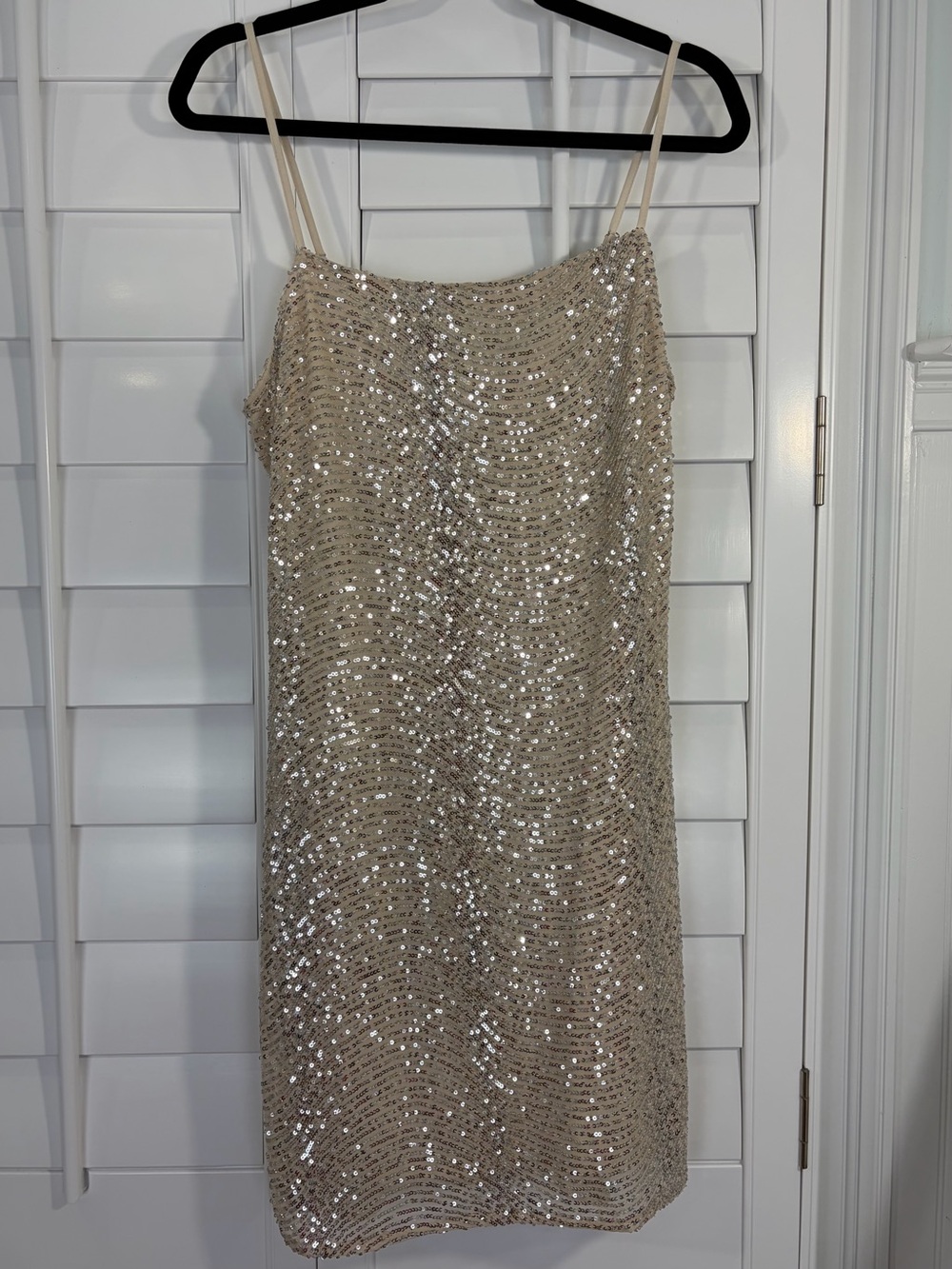 Andree by Unit Champagne Sequin Cocktail Mini Dress (M)